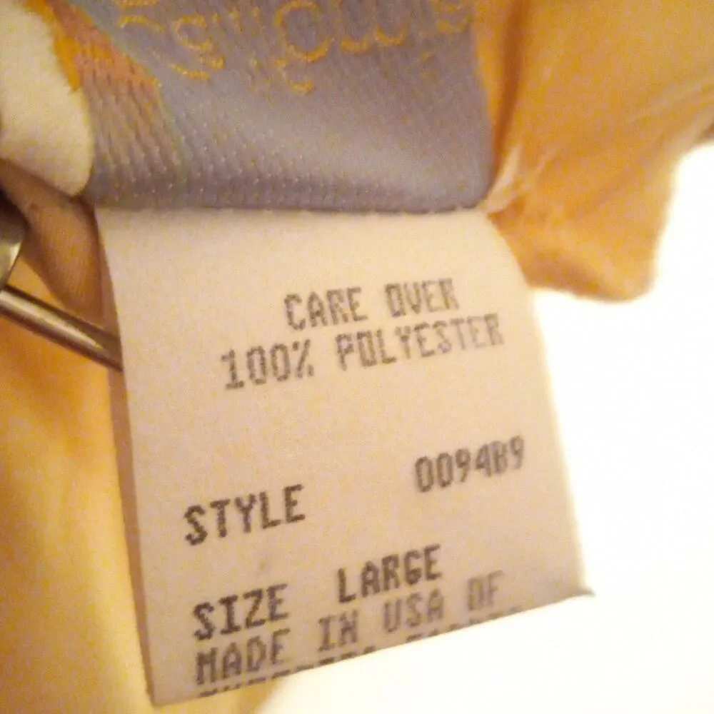 Vintage California Dynasty Liquid Satin Chemise Gown-Large-Bow Detail-Yellow